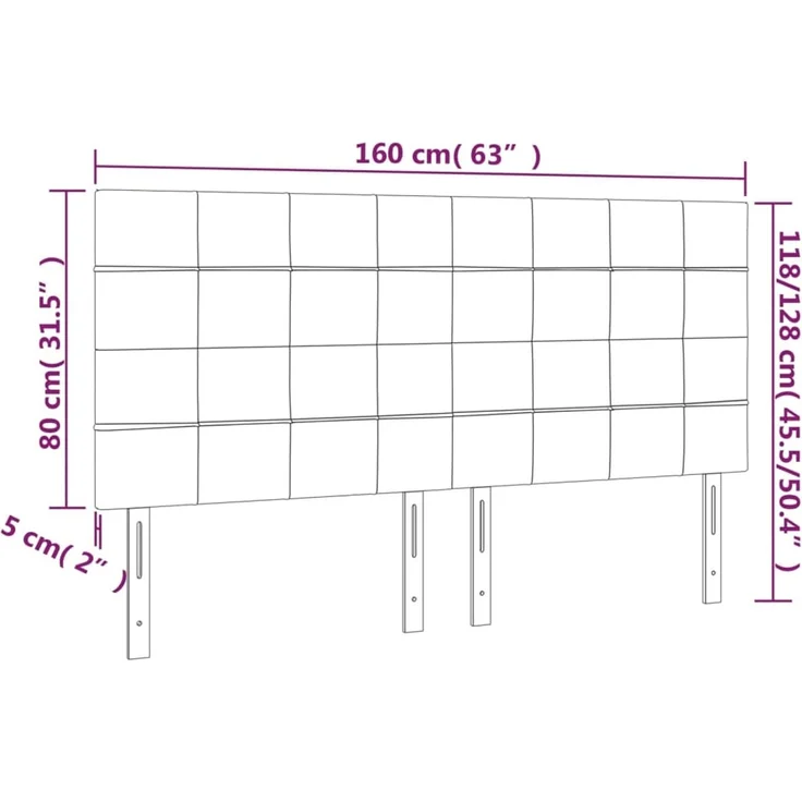 vidaXL Kopfteile 4 Stk. Dunkelgrau 80 x 5 x 78/88 cm Stoff 3116339 – Bild 8