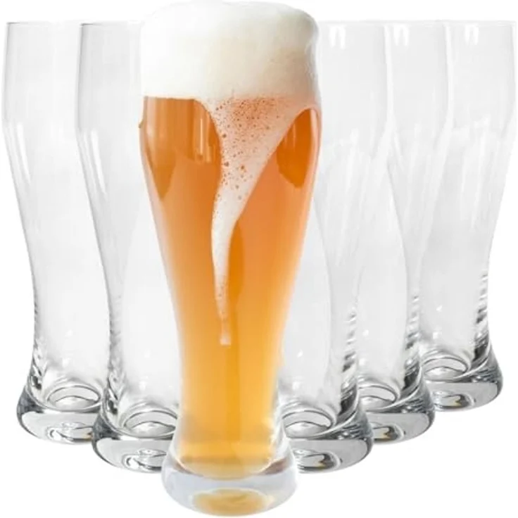 6 Weizengläser 0,5L (max. 580ml) Biergläser Bierglas Weissbiern Weissbierglas Weizenbierglas – Bild 1