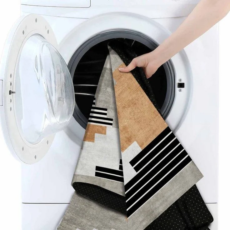 Bamyum Teppich Carie Teppich mit Chenille Druck, Waschbarer Antibakteriell Teppich, Einzelstück – Bild 4