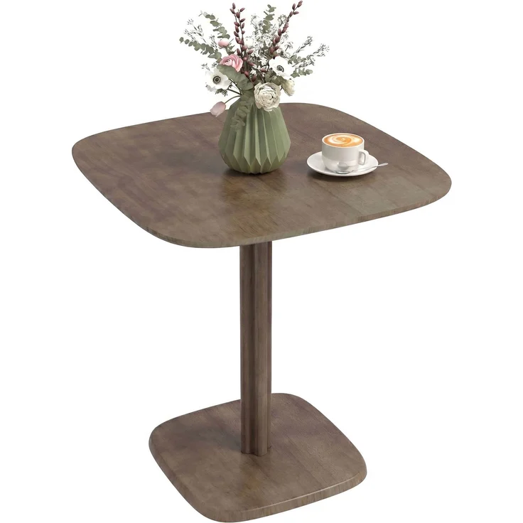 JARDJ Esstisch für 4 Personen, quadratischer Küchentisch, modernes Design mit Tischplatte in Holzoptik, 70 x 70 cm, braun – Bild 1