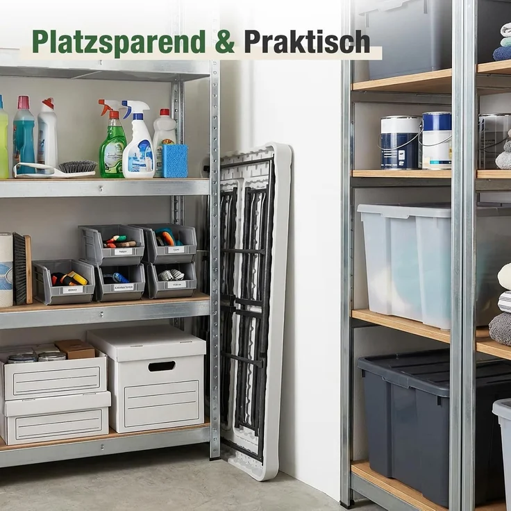 Sekey 113 x 61 cm Bierzeltgarnitur Klappbar Kunststoff, Weiß – Bild 3