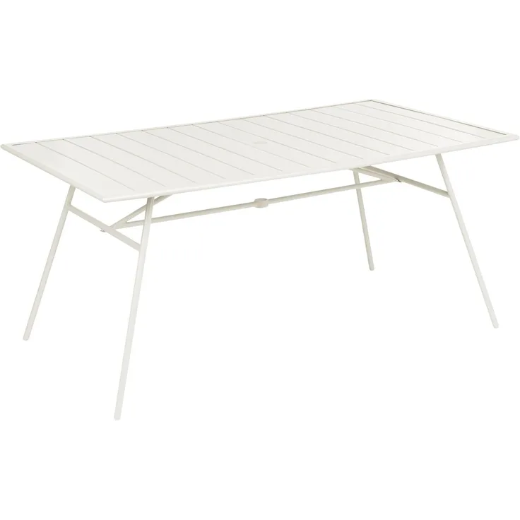 Gartentisch TERENZO 160 cm 90 cm Metall Hellbeige