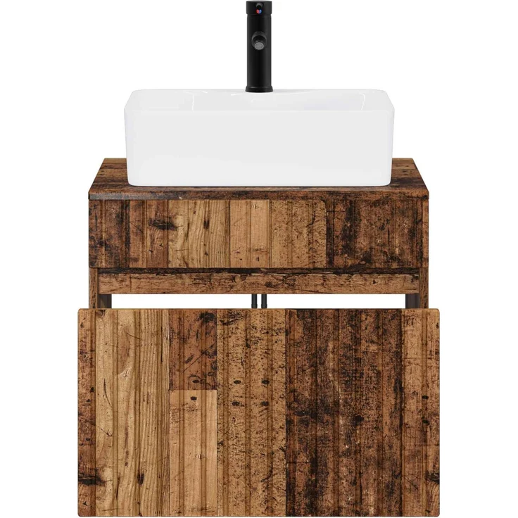 vidaXL Waschbeckenschrank Altholz 59 x 44,5 x 50 cm Holzwerkstoff 3404298 – Bild 3