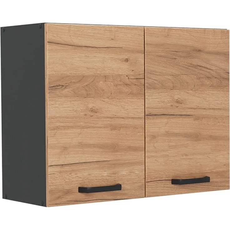 Küchenglasschrank R-Line Goldkraft Eiche/Anthrazit 80 cm Vicco – Bild 1