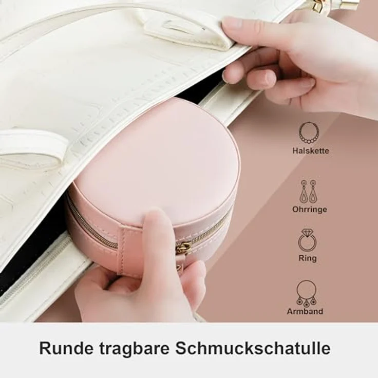 AdelDream Schmuckkasten Mini-Schmuckkästchen, Schmuckorganizer für Ringe Ohrringe Halsketten Armbänder – Bild 9