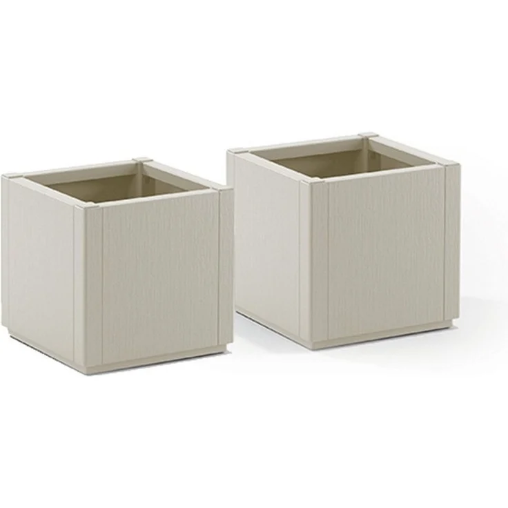 Kreher Pflanzkübel 'Ethica' in strukturierter Optik schmale Version (Farbe/Set wählbar) (2 St) – Bild 3