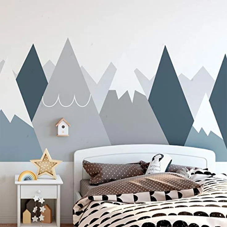 Wandaufkleber, selbstklebend, für Kinder, Riesen-Dekoration, skandinavische Berge für Kinderzimmer, Anouka, 100 x 240 cm – Bild 2