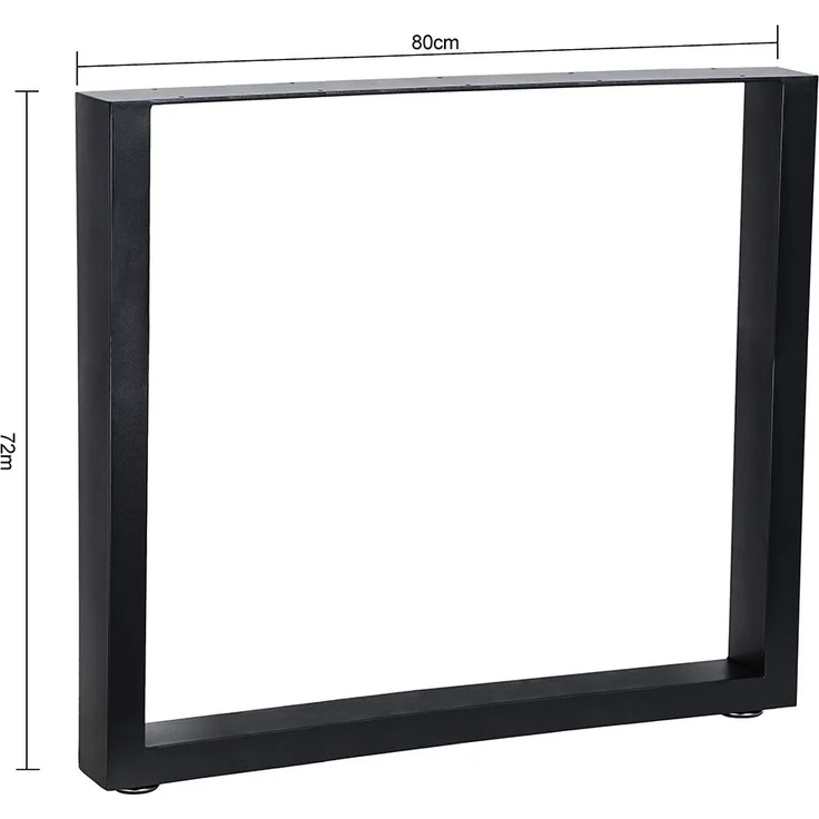 Tischuntergestell 80x72cm Möbelfüße Schwarz Tischbeine Industrie Bankkufen Stahl – Bild 8