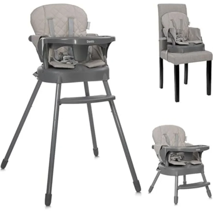 Lorelli Kinderhochstuhl Vanilla 3 in 1 Kinderstuhl, Tablett, Fußstütze, Gurt beige – Bild 7