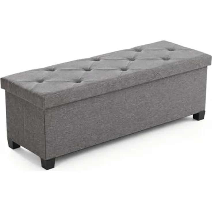 Sweetcrispy Sitzbank mit Stauraum, Dunkelgrau, 110x38x38cm – Bild 1