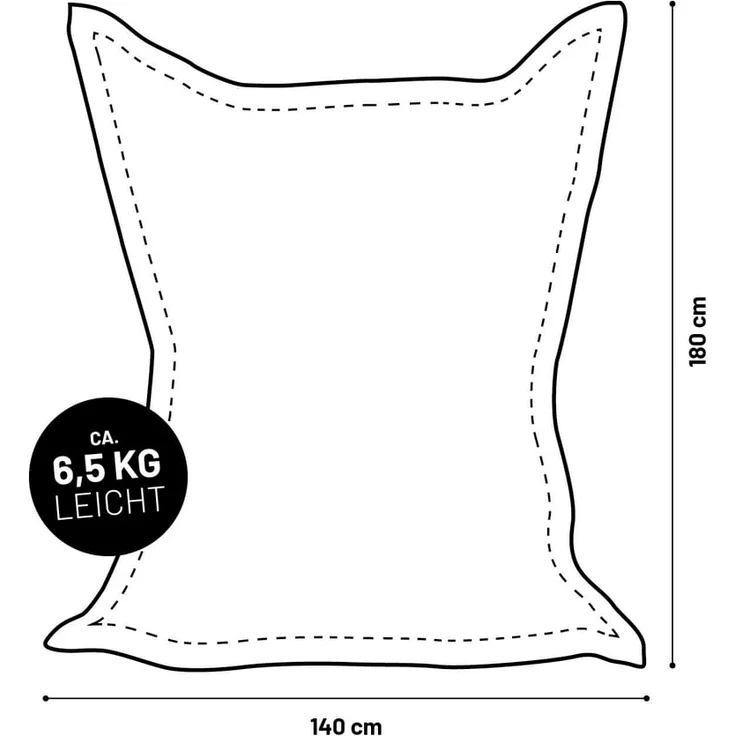 Lumaland Sitzsack XXL Bean Bag Riesen-Sitzkissen 380L 140x180cm Special Edition, Wasserfester Indoor & Outdoor BeanBag mit EPS-Perlen – Bild 9