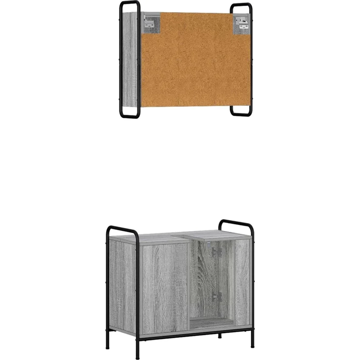 vidaXL Badezimmerschrank-Set 2 stk. Sonoma-Grau 65,5 x 34 x 61 cm 3444486 – Bild 6