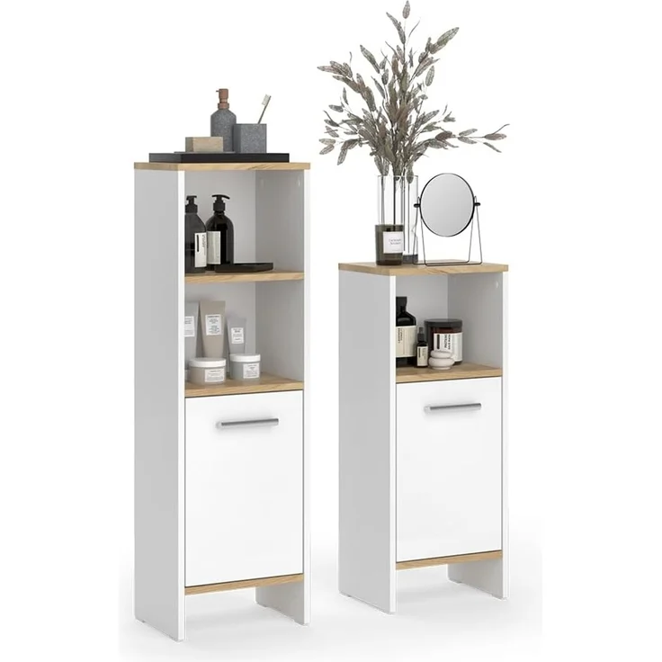 Badmöbel-Set Karli Weiß/Goldkraft Eiche 2-teilig Vicco – Bild 6