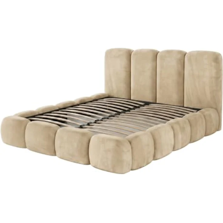 Muffo Polsterbett SUENO MAXI, Doppelbett 140/160/180/200x200 cm mit Luxus-Samtvelvet, Metalllattenrost und integriertem Bettkasten – Bild 7