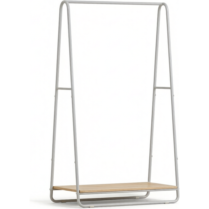 Garderobenständer 80 x 44 x 140 cm mit Schuhablage und Kleiderstange – Metall und Spanplatte – Bild 6