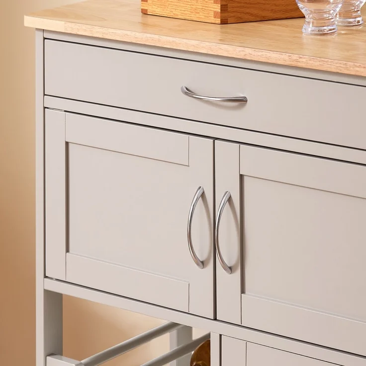 SoBuy FKW45-KA Küchenwagen, MDF, Lackiert, Hellgrau, 67 x 87 x 38 cm – Bild 6