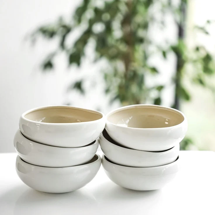 Wave Cream 6er-Set Müslischalen aus hochwertigem Porzellan - 12 x 4,5 cm – Bild 3