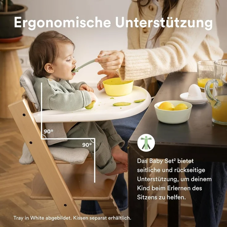 Stokke Hochstuhl Tripp Trapp Hochstuhl mit Baby set und Stokke Tray, für Kinder im Alter von 6-36 Monaten – Bild 3