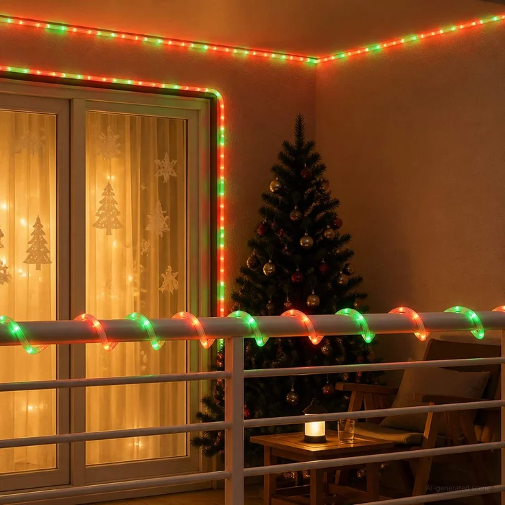 vidaXL LED-Weihnachtslichtschlauch 120 LEDs Rot & Grün 5 m 42050446 – Bild 3