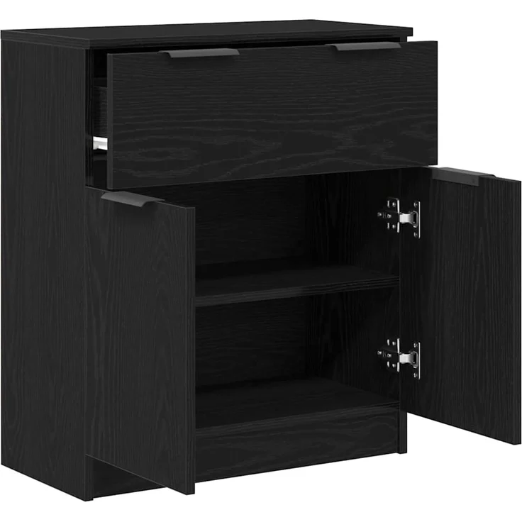 vidaXL Sideboard Schwarz Eichen-Optik 60 x 30 x 70 cm Holzwerkstoff 862738 – Bild 4