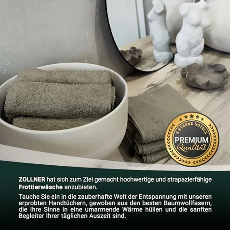 ZOLLNER Seiftuch, (10-St), 30 x 30 cm, 100% Baumwolle, vom Hotelwäschespezialisten – Bild 6