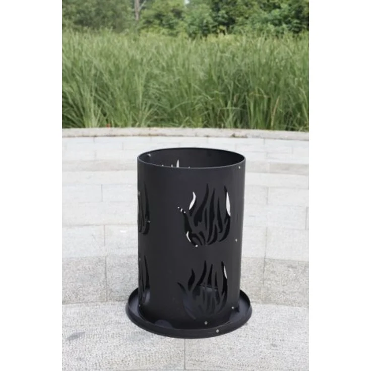 Feuersäule 80cm mit Feuerrost und Schürhaken Feuertonne Feuerkorb Ascherost – Bild 4