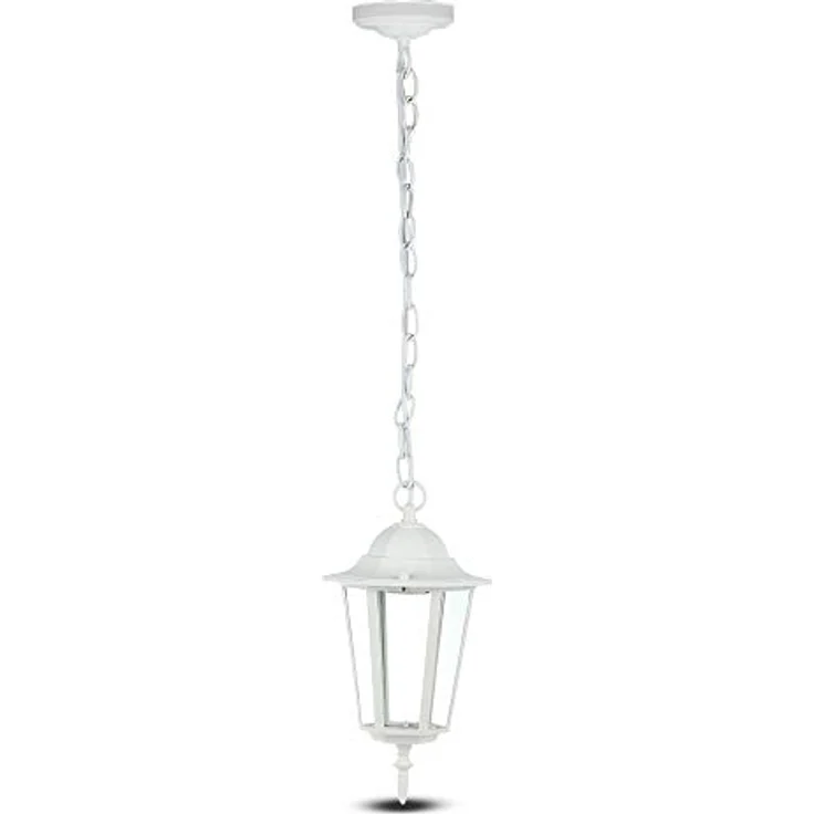 V-TAC LED-Gartenpendelleuchte, Aluminium mit E27-Fassung (max. 60 W), mattweiß, IP44 – Bild 1