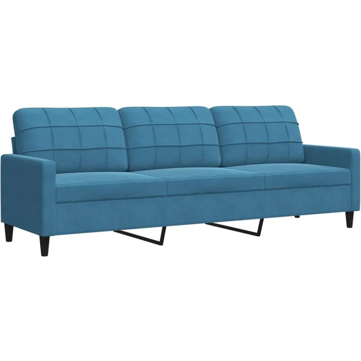 vidaXL 3-Sitzer-Sofa Blau 210 cm Samt 4007653 – Bild 1