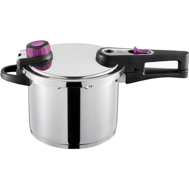 GSW Schnellkochtopf System Plus, Edelstahl 18/8 (1-tlg), Dampfkochtopf, Ersatzdichtungsring und Einsatz, Ø 22cm, 6 L, Induktion – Bild 2
