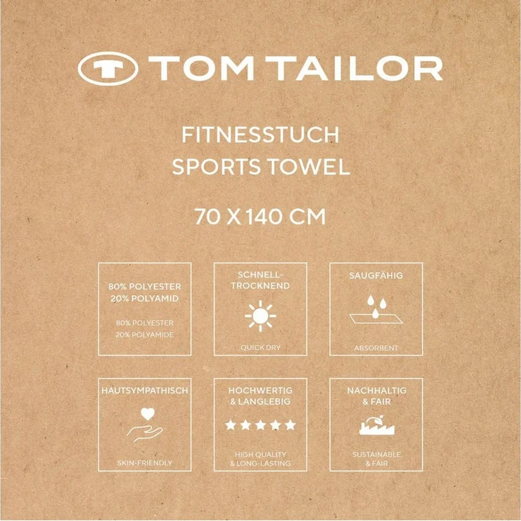 TOM TAILOR HOME Sporthandtuch Fitnesstuch COLOR BATH, Microfaser (1-St), Logo Prägung, Mikrofaser, weich, schnell trocknend – Bild 3