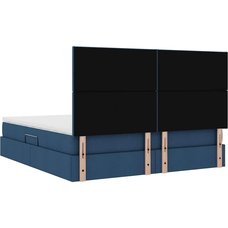 vidaXL LED-Speicherbett mit Matratze Blau 160 x 200 cm Stoff 3372368 – Bild 12