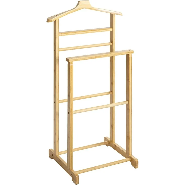 Haku Herrendiener Dressboy Anzugständer aus Bambus natur im Scandinavian-Stil, Gestell lackiert, belastbar bis 15 kg, 48x36x97 cm – Bild 1