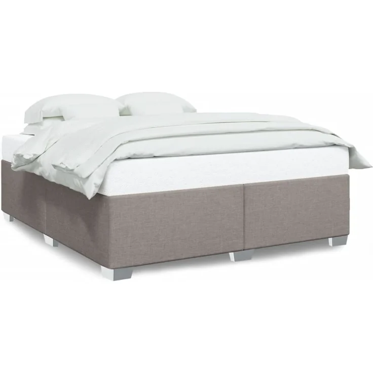 vidaXL Bettgestell ohne Matratze Taupe 200x200 cm Stoff 3284503 – Bild 1