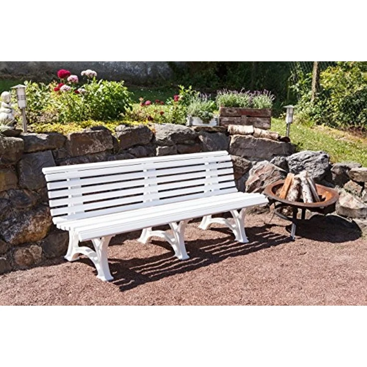 F+D Handelsgesellschaft mbH Gartenbank 4-Sitzer weiß – Bild 2