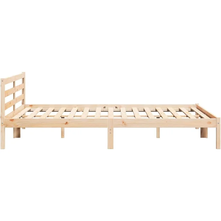 vidaXL Bettrahmen Braun 215,5 x 185,5 x 69,5 cm Massivholz Kiefer 869770 – Bild 6