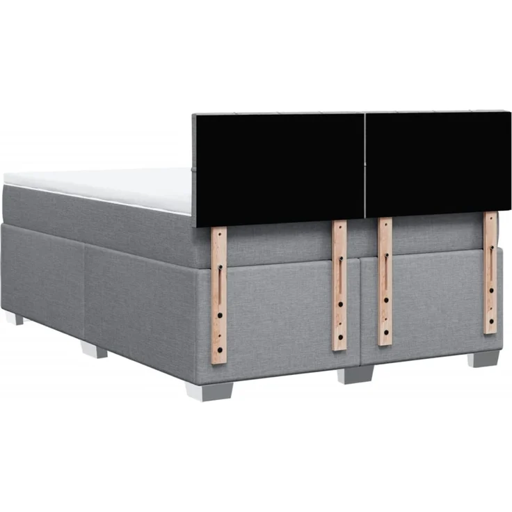 vidaXL Boxspringbett mit Matratze Hellgrau 140x190 cm Stoff 3288183 – Bild 12