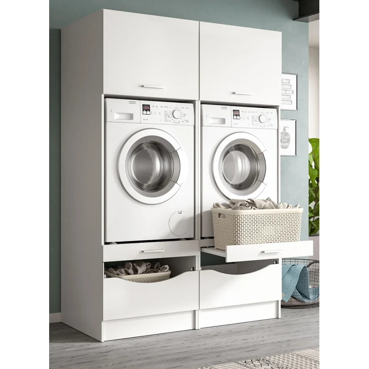 Waschmaschinenumbau Set Flexy in weiß 132 x 195 cm – Bild 5