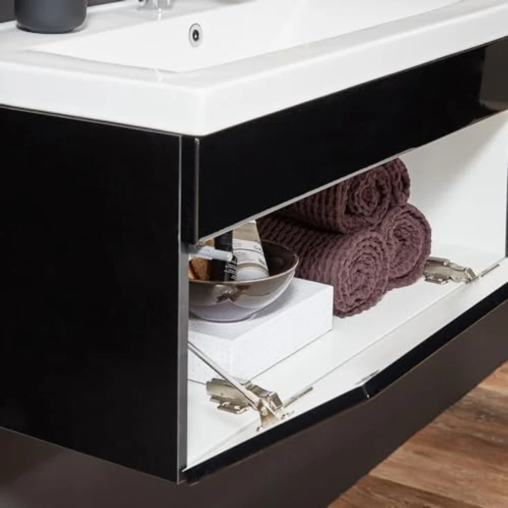 HOME DELUXE Badmöbel-Set 'WANGEROOGE - M', Schwarz – Bild 5