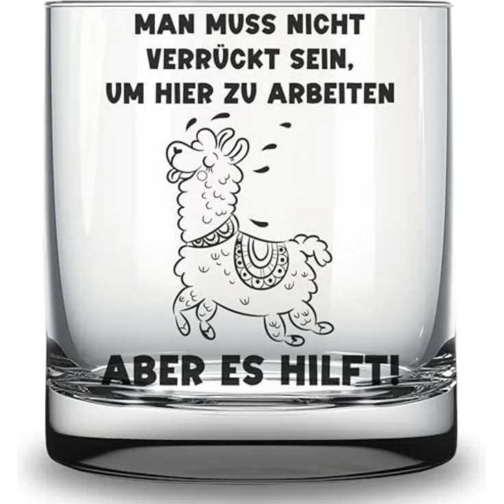 Lasernauten Whiskyglas Glas mit Gravur für Kollegin Kollege Geschenk lustiges Trinkglas Büro, mit Gravur
