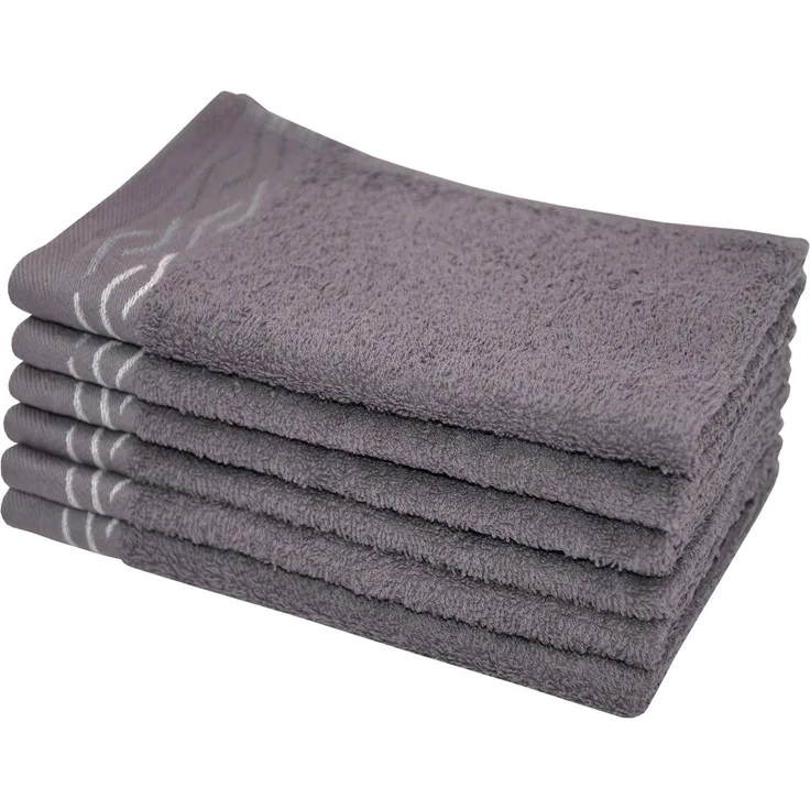 Dyckhoff Gästehandtücher Wave, Frottier (Set, 6-St), mit Jacquard-Bordüre