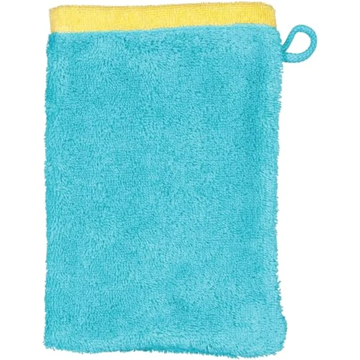Cawö Handtücher Lifestyle Splash Doubleface|Waschhandschuh 16x22 cm| türkis-apricot – Bild 6