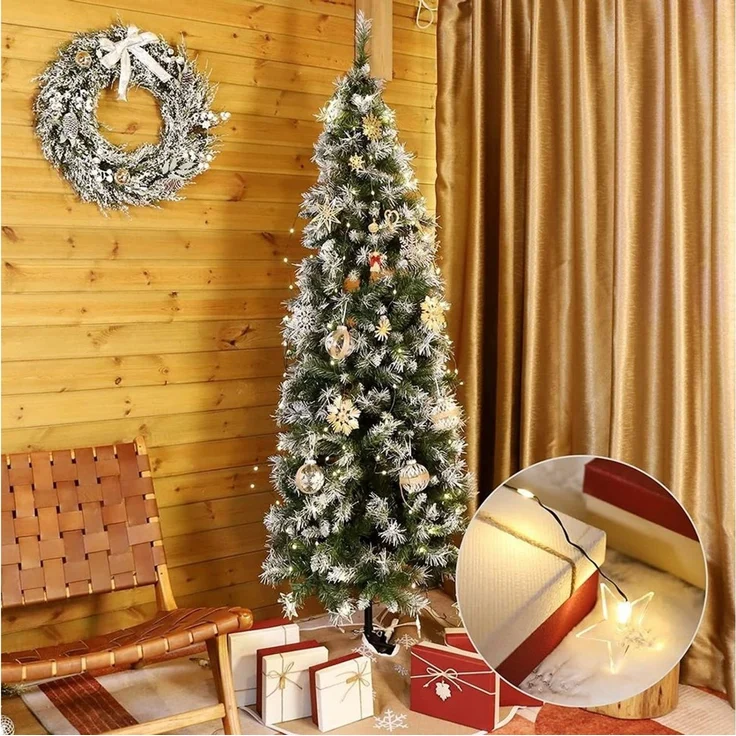 Salcar LED-Lichterkette LED Lichterkette Weihnachtsbaumspitze Stern Weihnachtsbaum Dekoration, USB Weihnachtsbaumbeleuchtung mit Fernbedienung und 9 Modi Warmweiß 2m – Bild 2