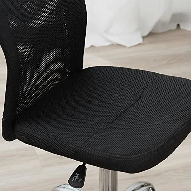 Vinsetto Ergonomischer Bürostuhl, Schwarz, Höhenverstellbar, Atmungsaktives Mesh, Drehstuhl mit 5 Rollen, 90-100 cm Höhe – Bild 9