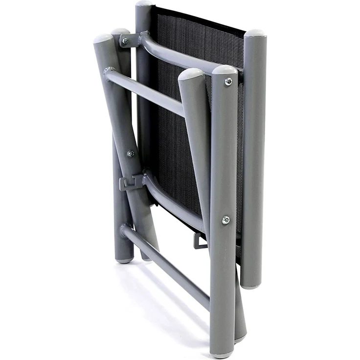 Garten Klapphocker / Fußhocker Aluminium - Textilen Anthrazit – Bild 4