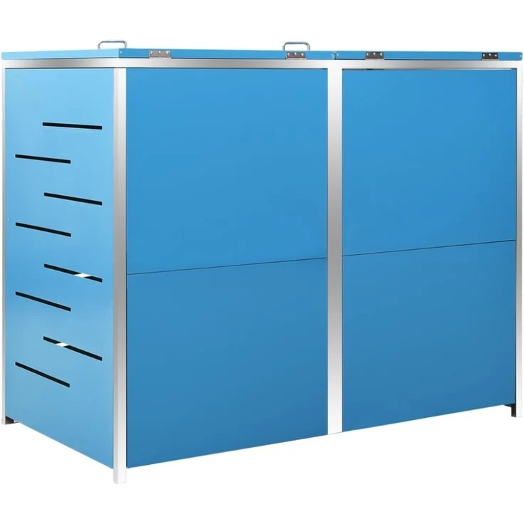 vidaXL Mülltonnenbox für 2 Tonnen 138x77,5x112,5 cm Edelstahl 149567 – Bild 11