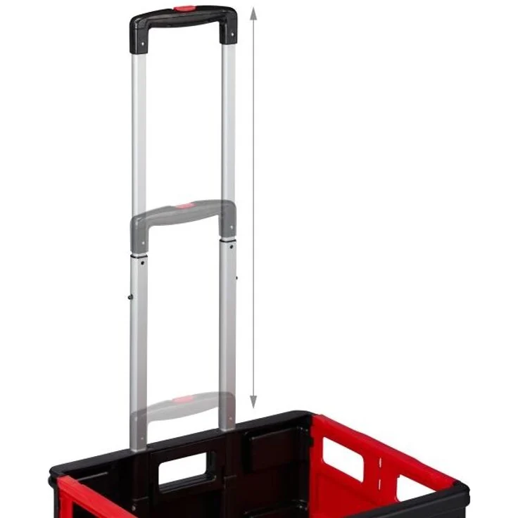 2x Einkaufstrolley klappbar rot 10031346 – Bild 8