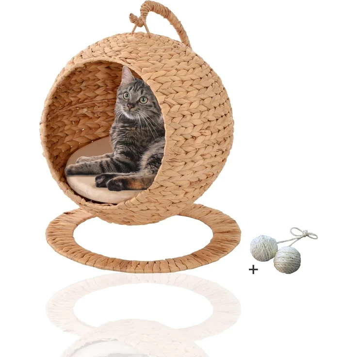 Rohrschneider Tierhöhle runder Hängesessel hängend, als Katzenbett Katzenkorb Katzensofa – Bild 1