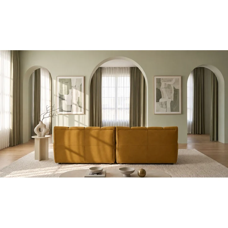 KAWOLA Big Sofa AMIA Stoff cognac 86 x 178 x 290 cm – Bild 7
