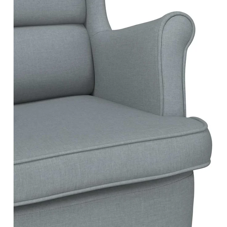 Schaukelsessel, Schaukelstuhl Hellgrau 74x90x102 cm Stoff – Bild 7