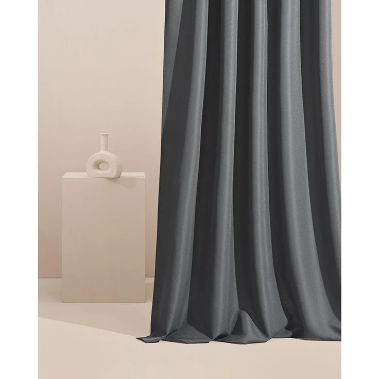 ROOM99 Outdoorvorhäng mit Schlaufen Garden Line 155x270 cm Breite x Höhe Outdoor Vorhang wetterfest Wasserdicht Sichtschutz Sonnenschutz Gardinen Garten Winddicht Dunkelgrau, 1 Stück – Bild 2
